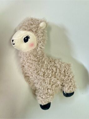 Plush Llama Soft Toy - Cream Alpaca Stuffed Animal for Kids
